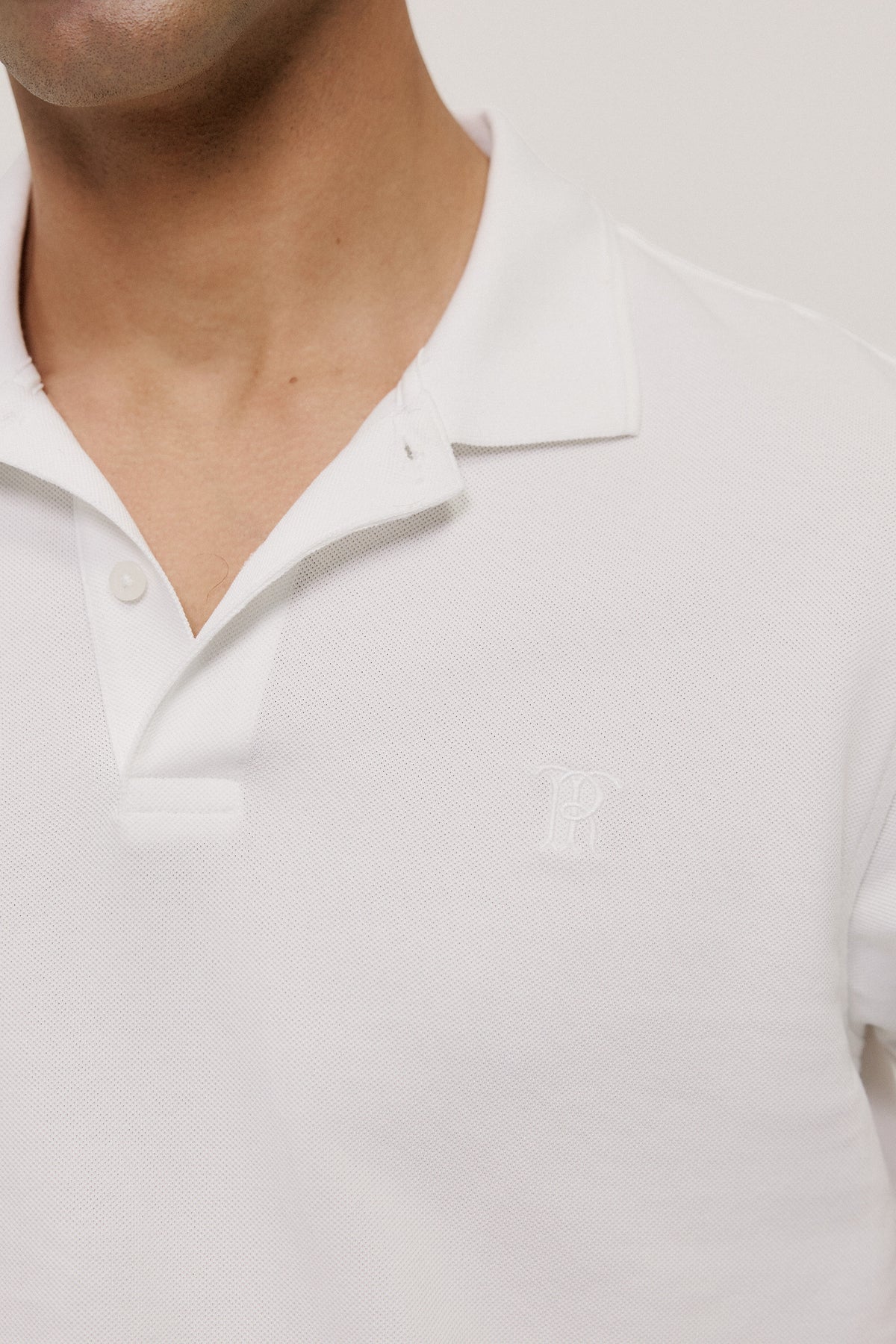 Pique Monogram Short Sleeve Polo
