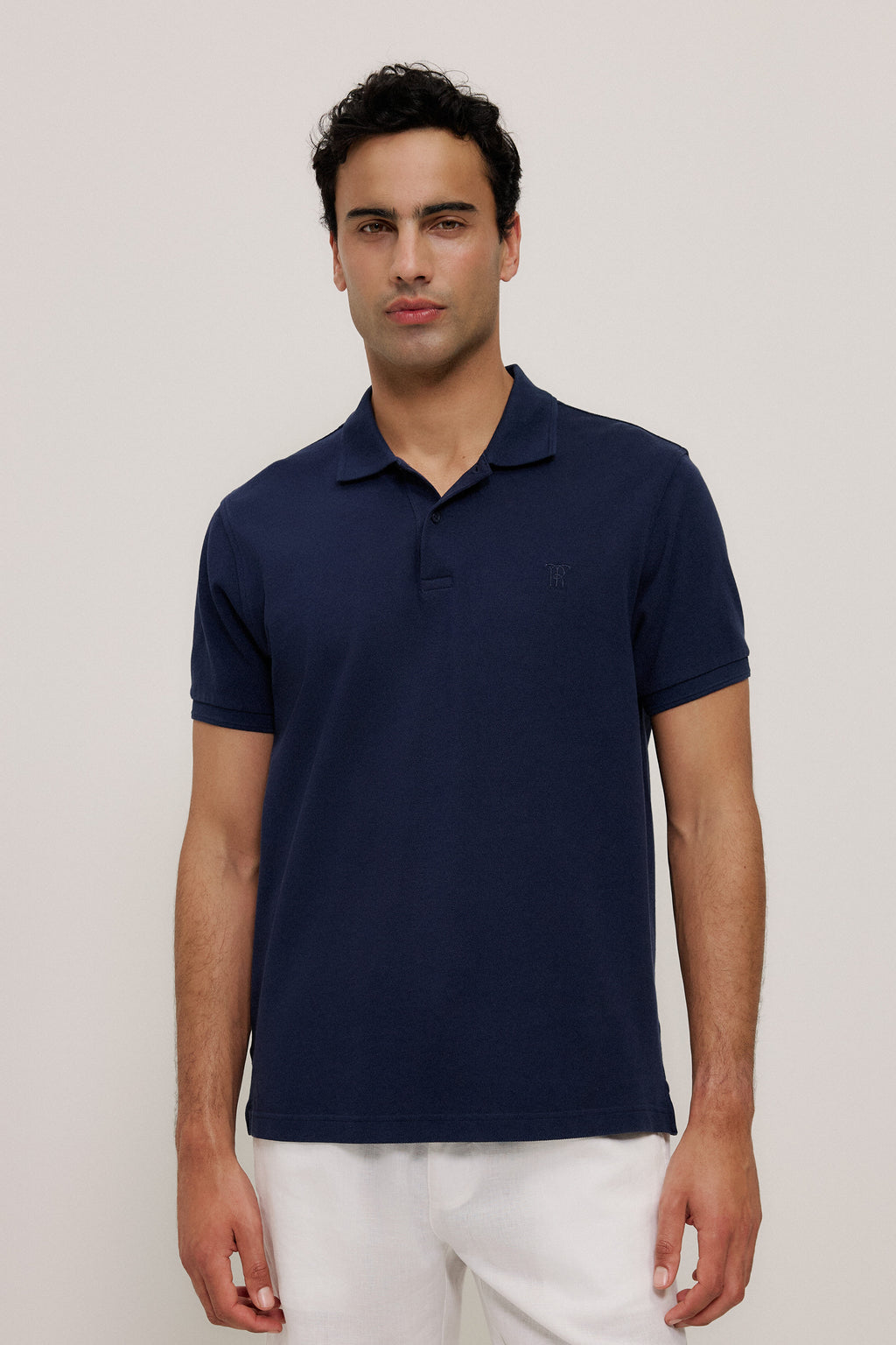 Pique Monogram Short Sleeve Polo