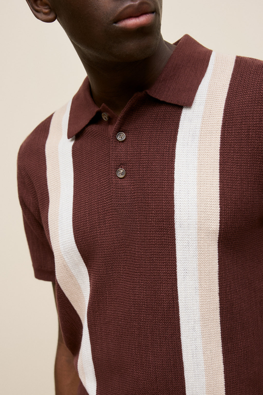 Cotton Linen Graphic Knit Polo