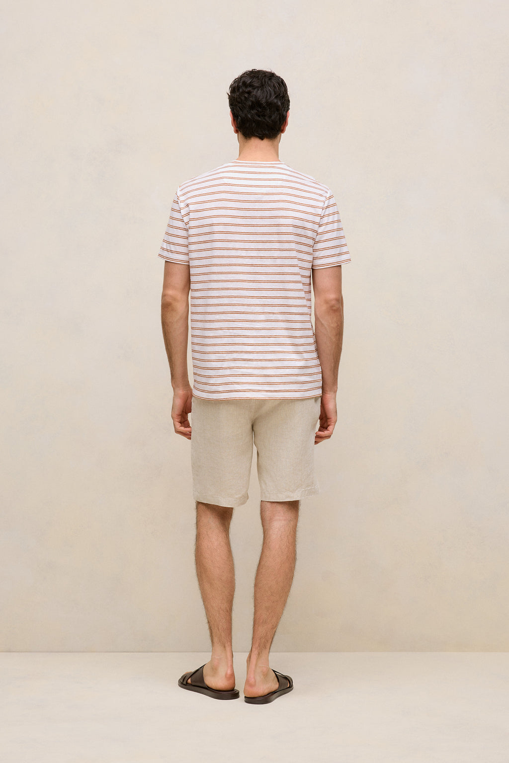 Cotton Linen Double Stripe T-Shirt