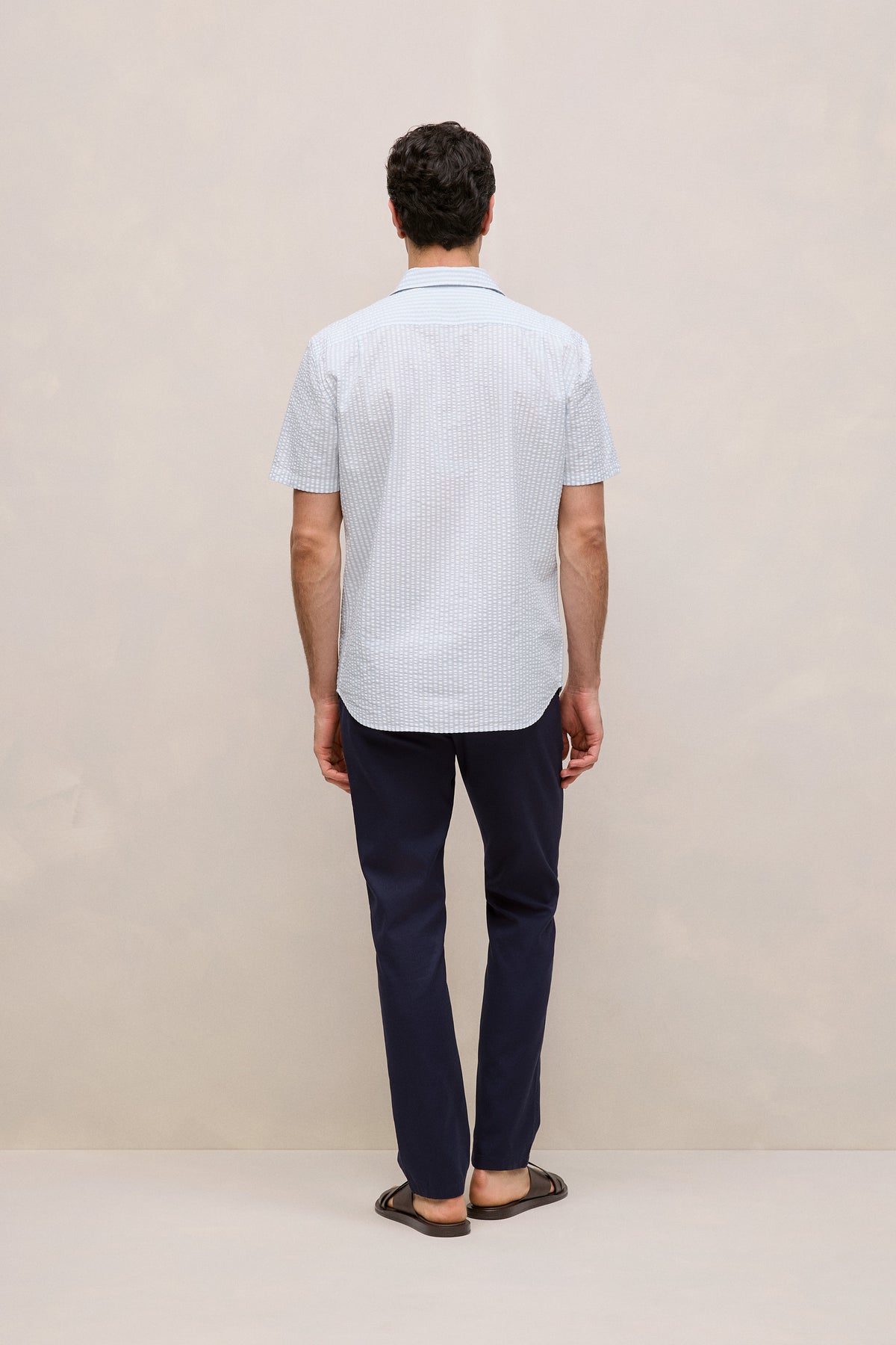 Regular Fit Seersucker Stripe Pocket Shirt