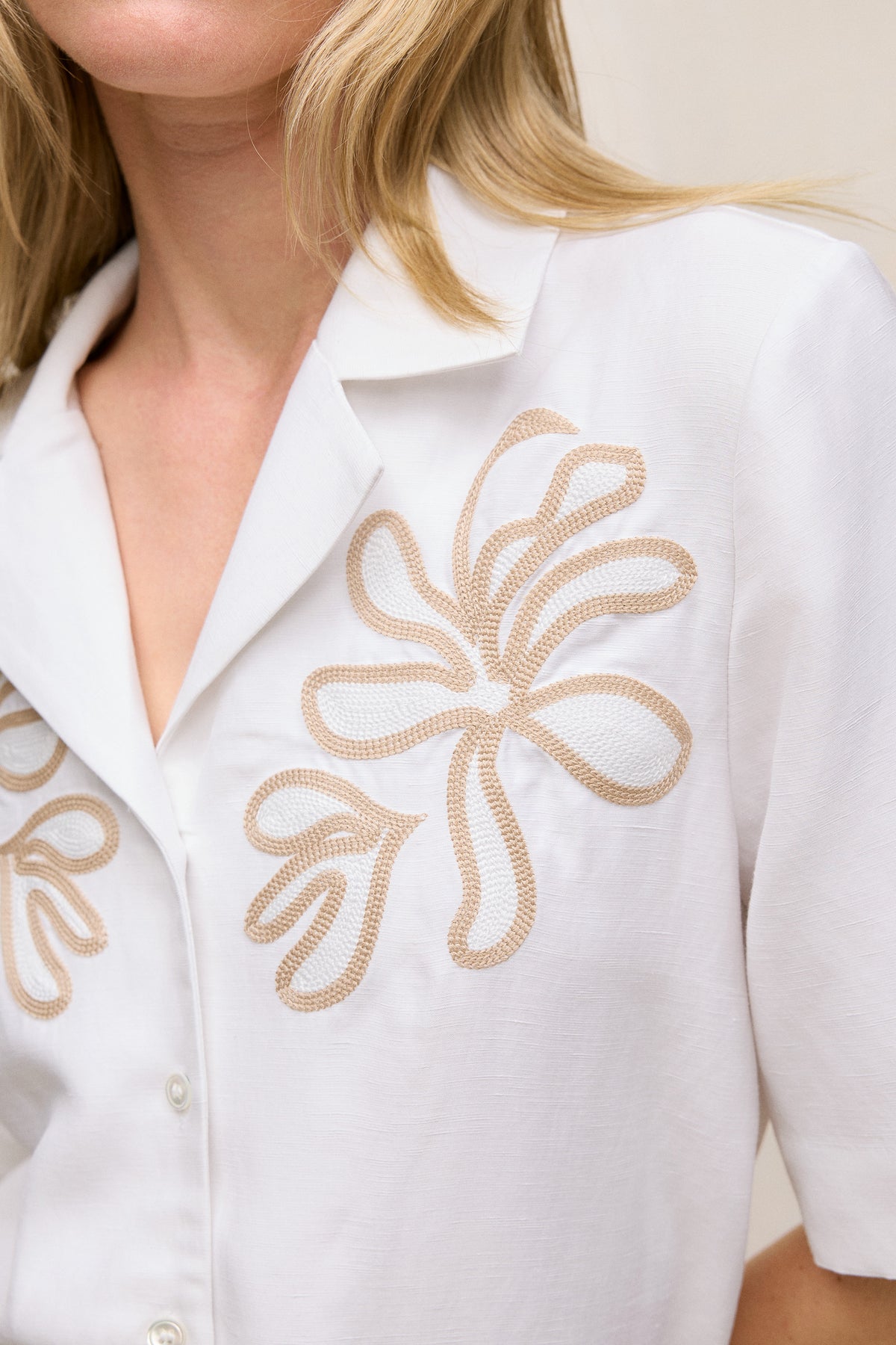 Marea Embroidered Short Sleeve Shirt