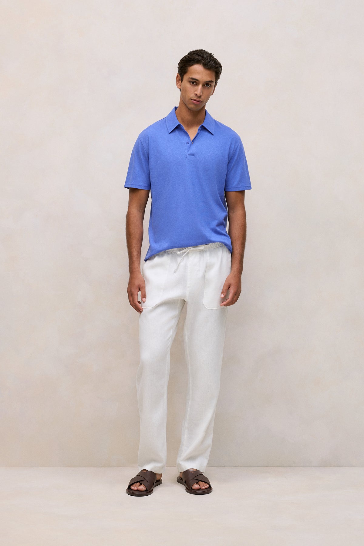 Linen Cotton Jersey Polo