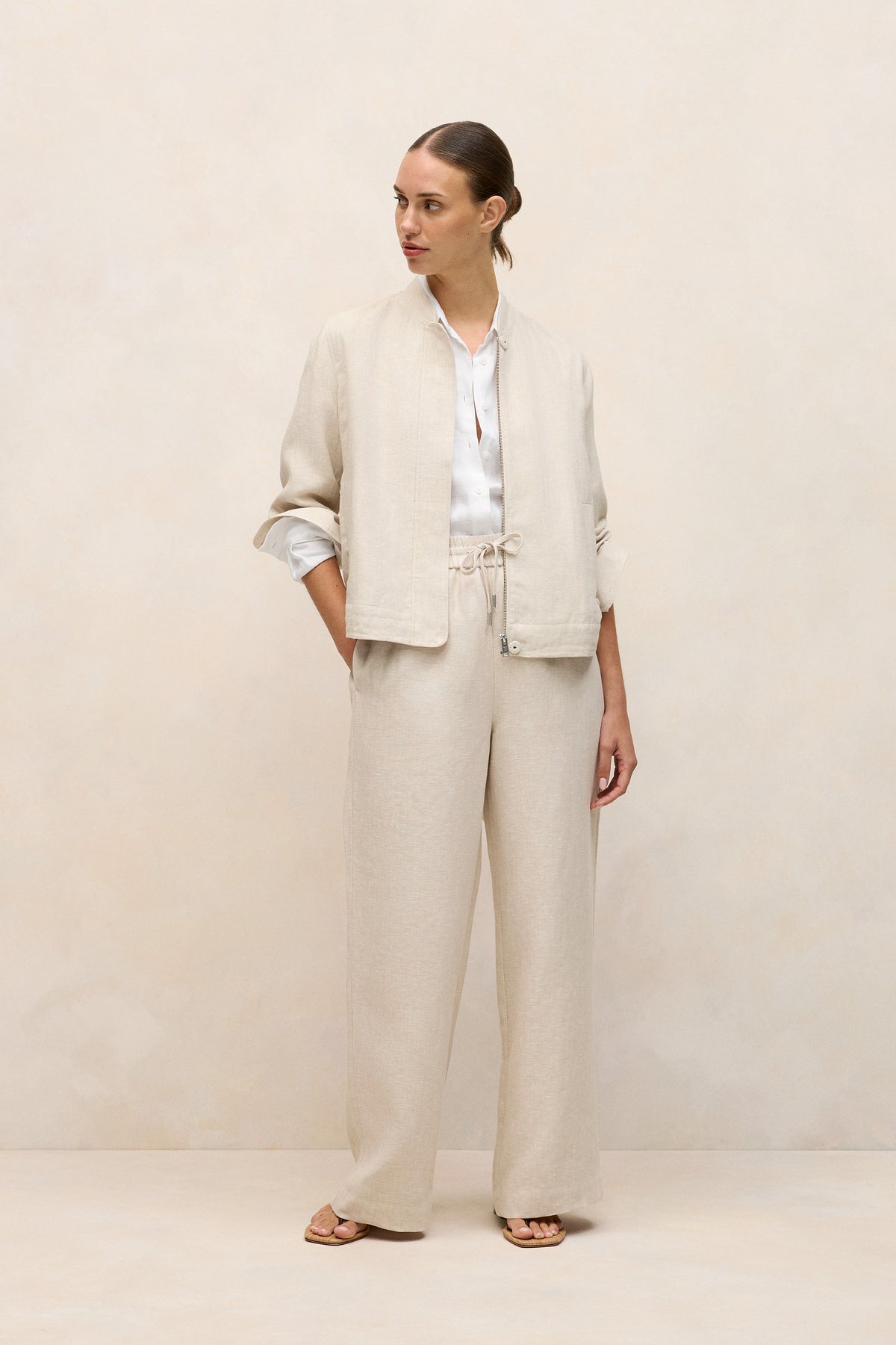 Linen Bomber Jacket
