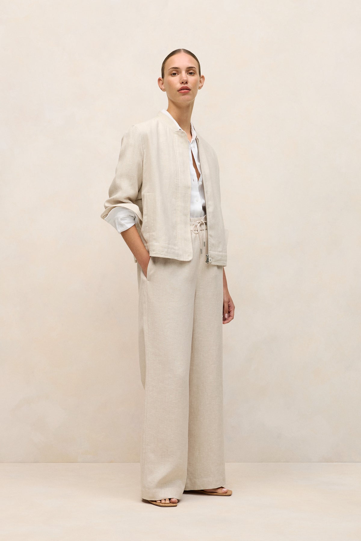 Linen Bomber Jacket