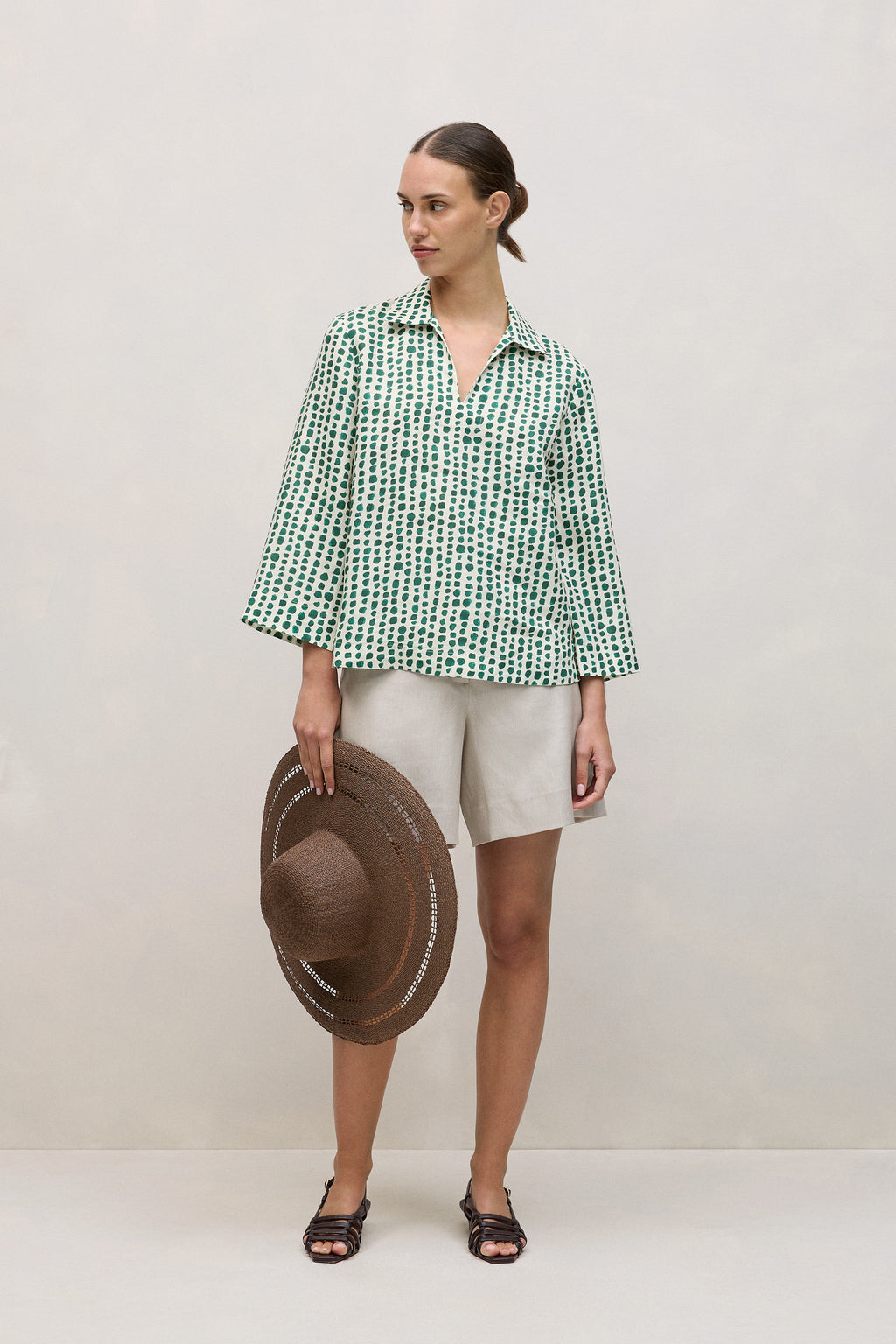 Yarn Dyed Linen Blend Tailored Short
