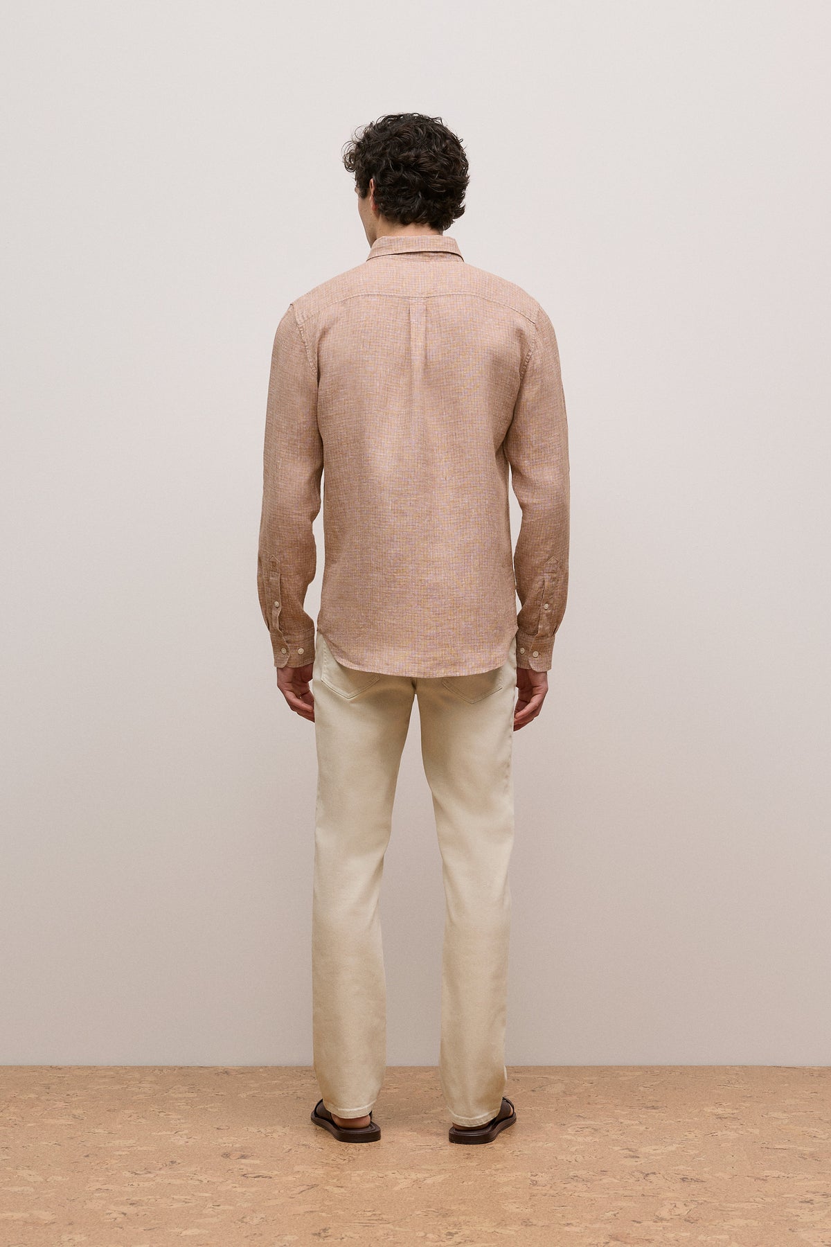 Regular Fit Yarn Dyed Linen Grid Shirt