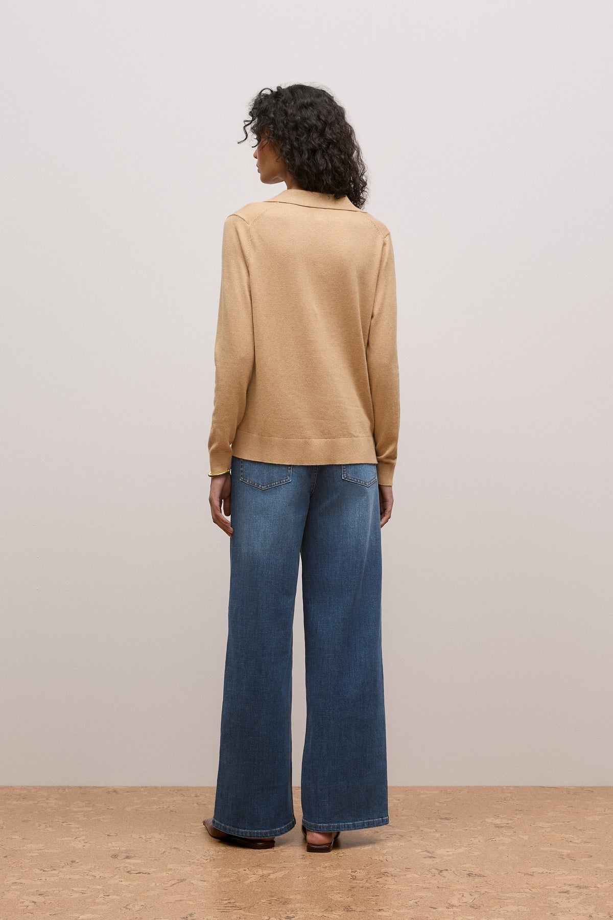 Cotton Cashmere Long Sleeve Polo