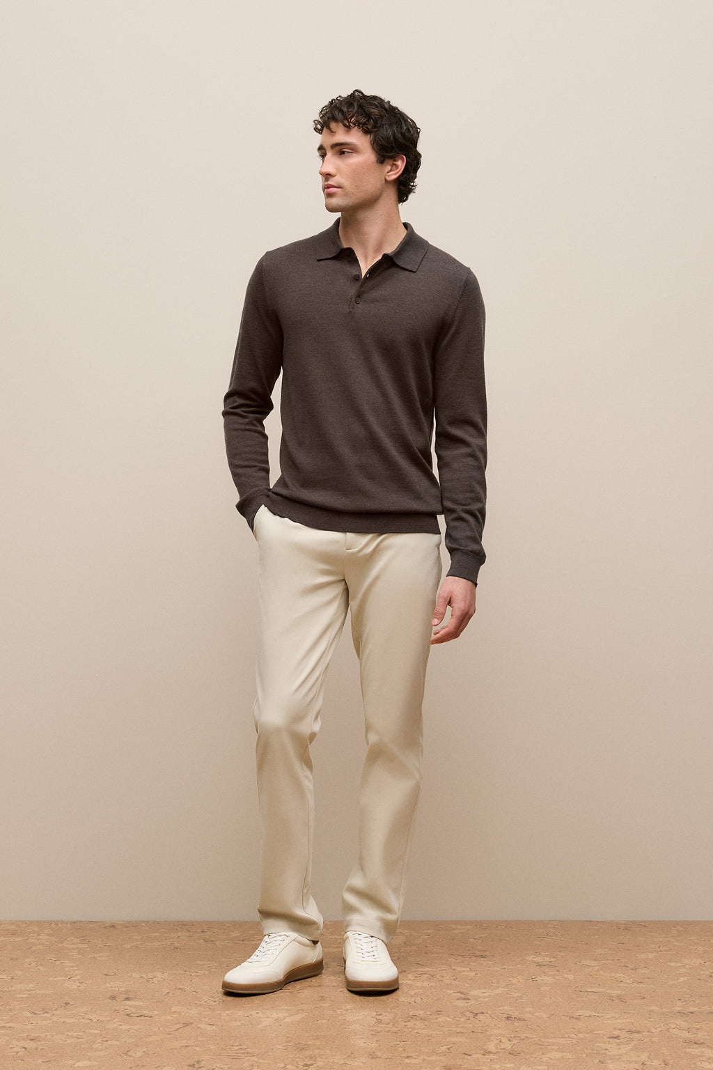Merino Long Sleeve Polo