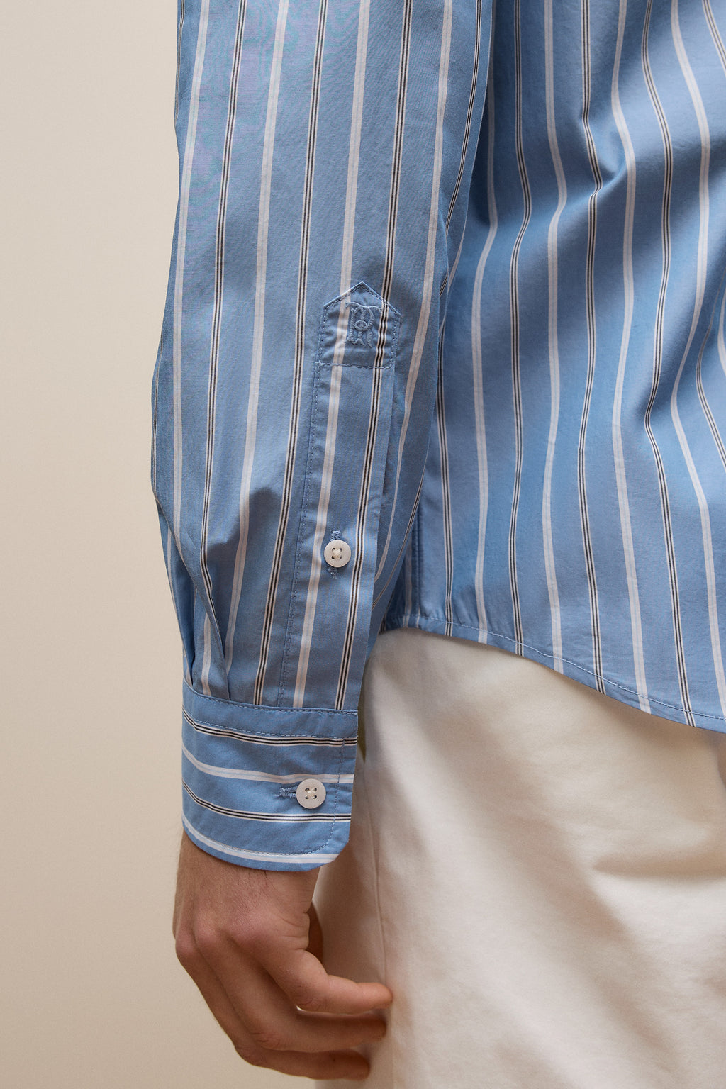 Regular Fit Poplin Stripe Long Sleeve Shirt