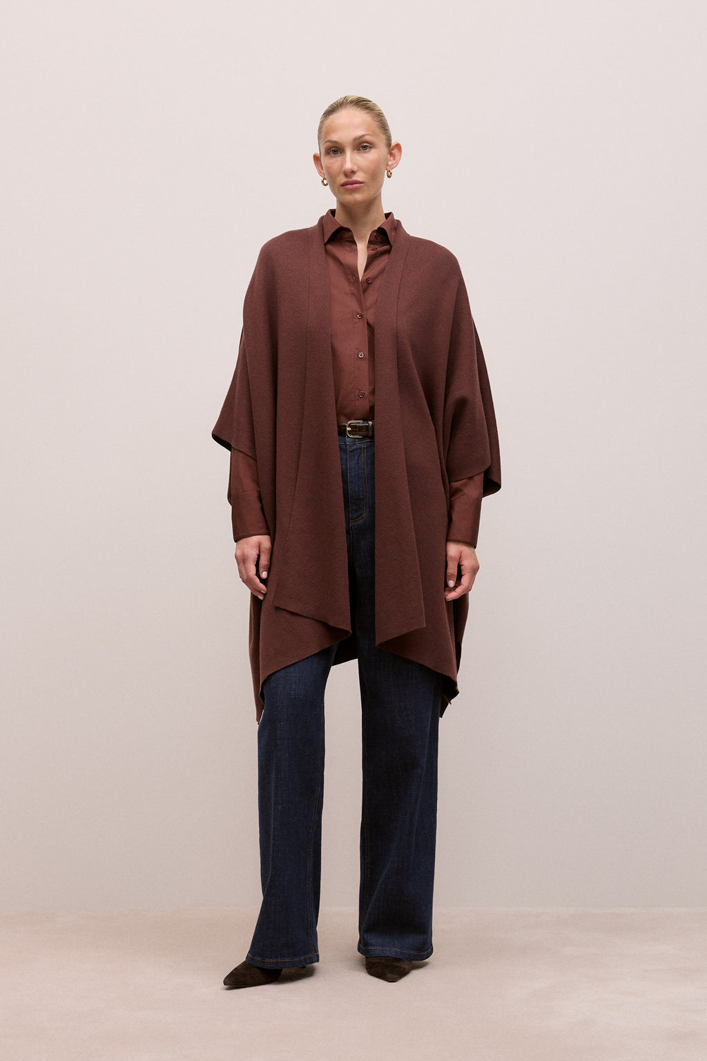Cotton Cashmere Blend Poncho