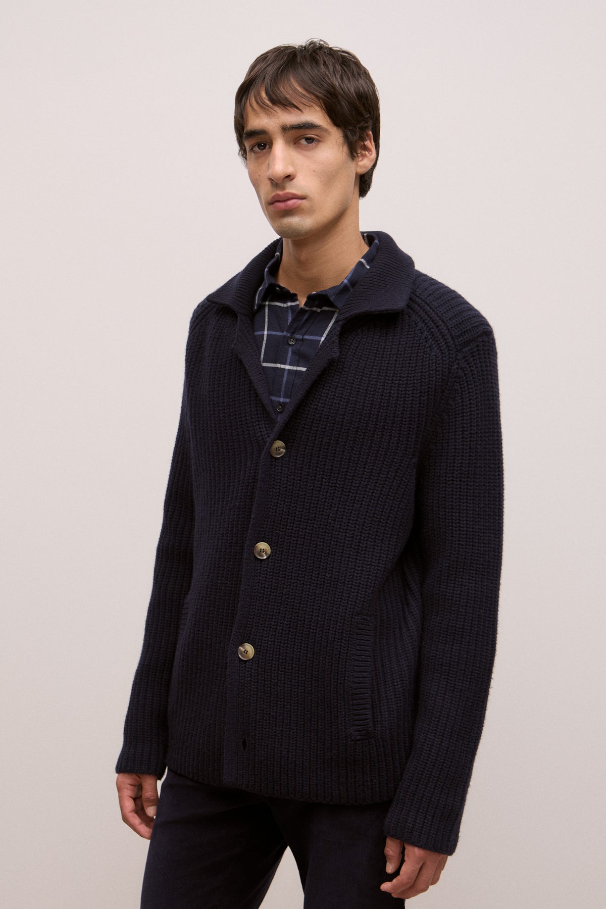 Merino Lapel Cardigan