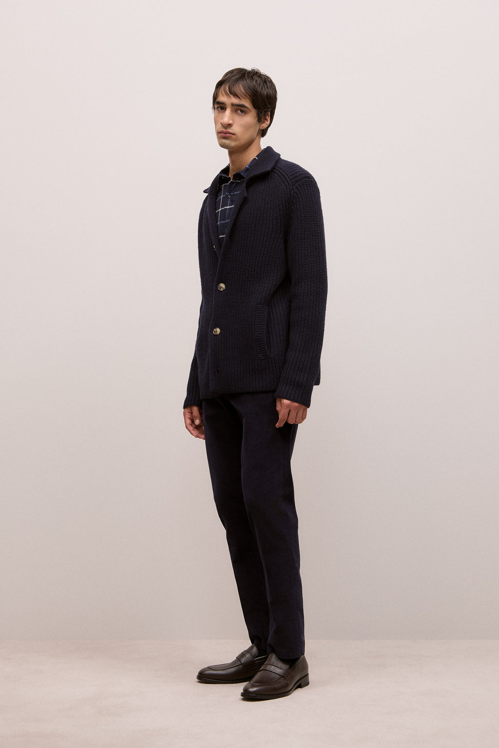 Merino Lapel Cardigan