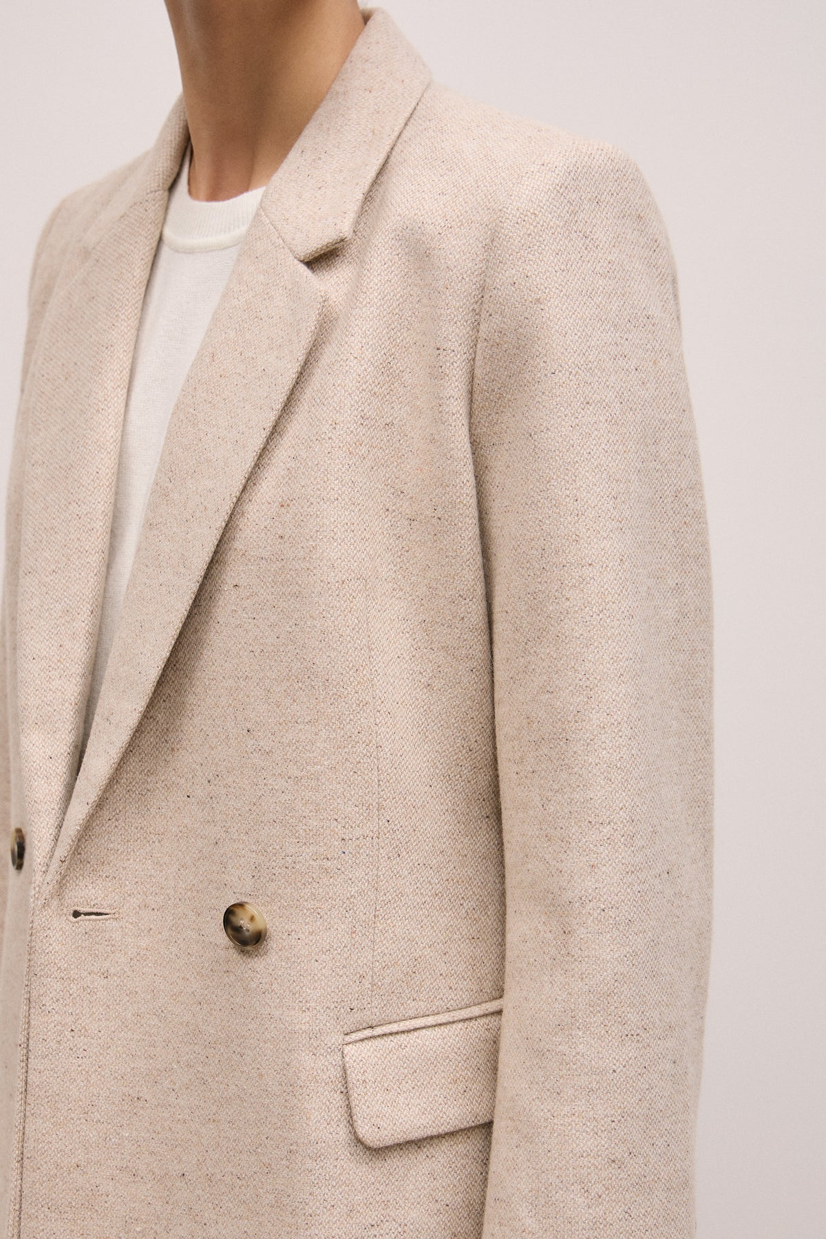 Italian Wool Blend Flecked Blazer