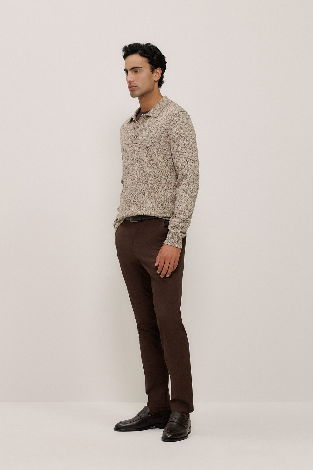 Cotton Speckle Knit Polo
