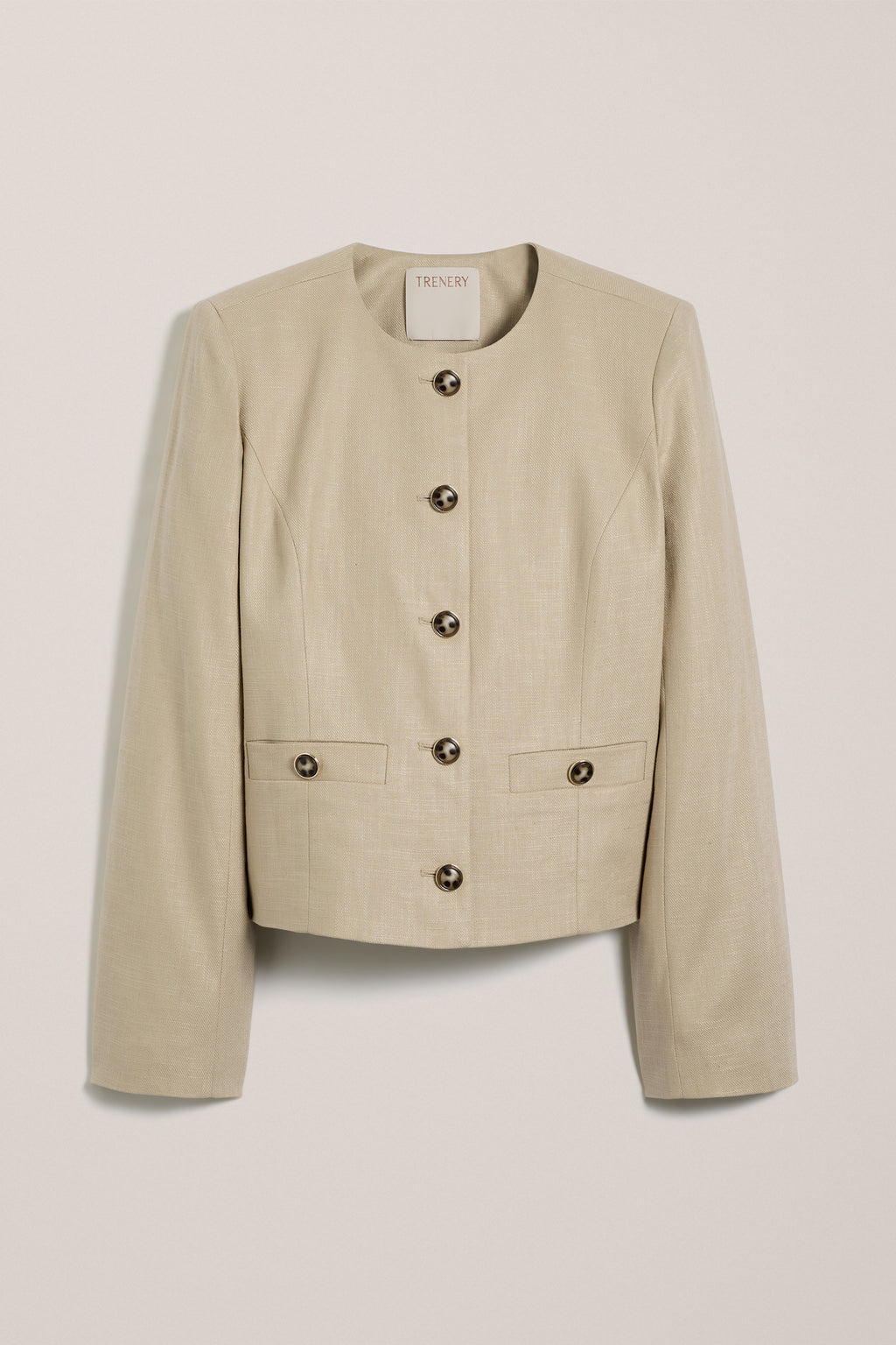 Textured Collarless Jacket