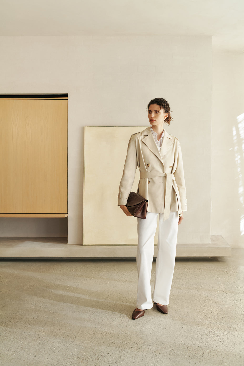 Short Belted Trench Coat
