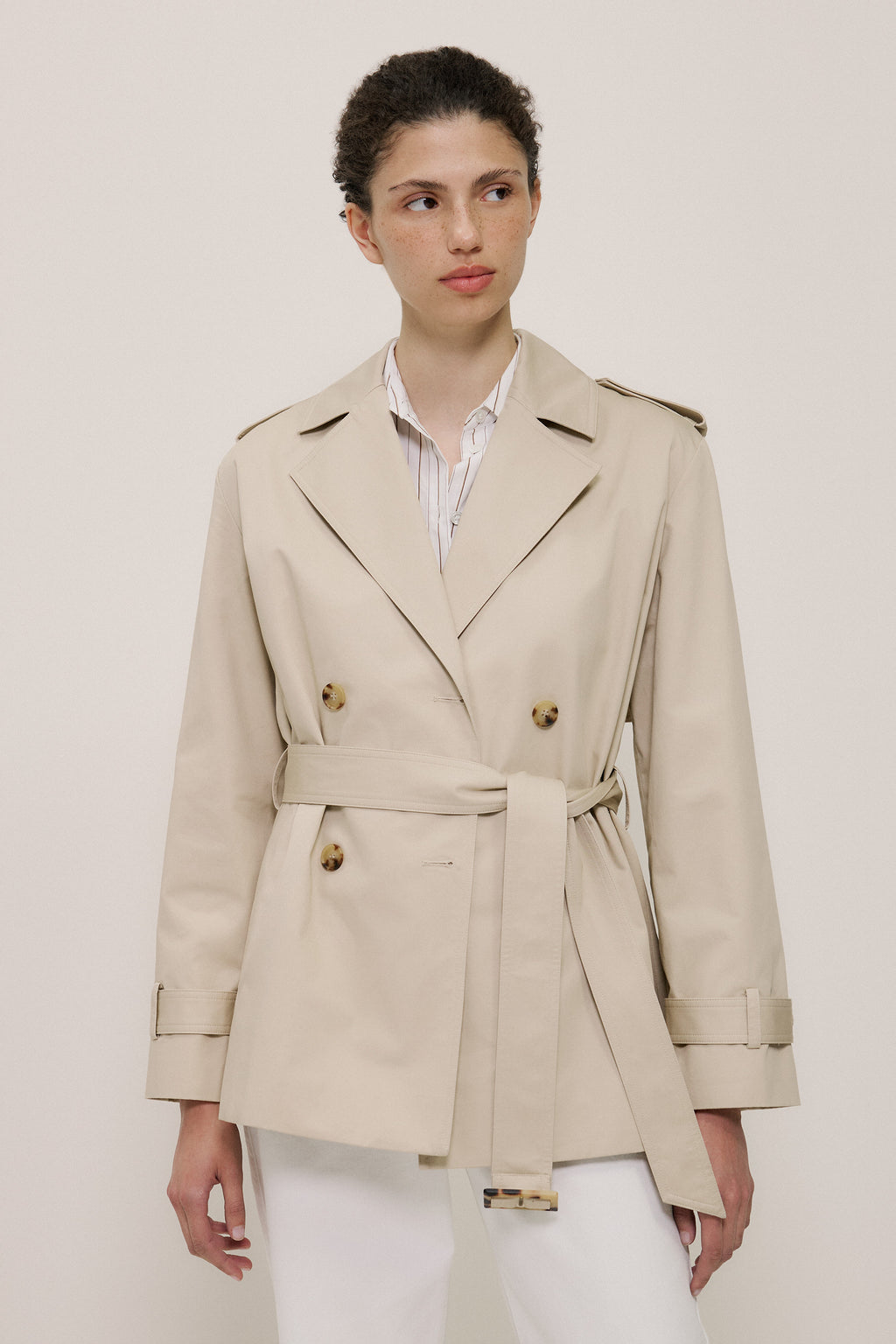 Short Belted Trench Coat