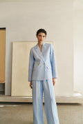 Yarn Dyed Linen Double Breasted Blazer