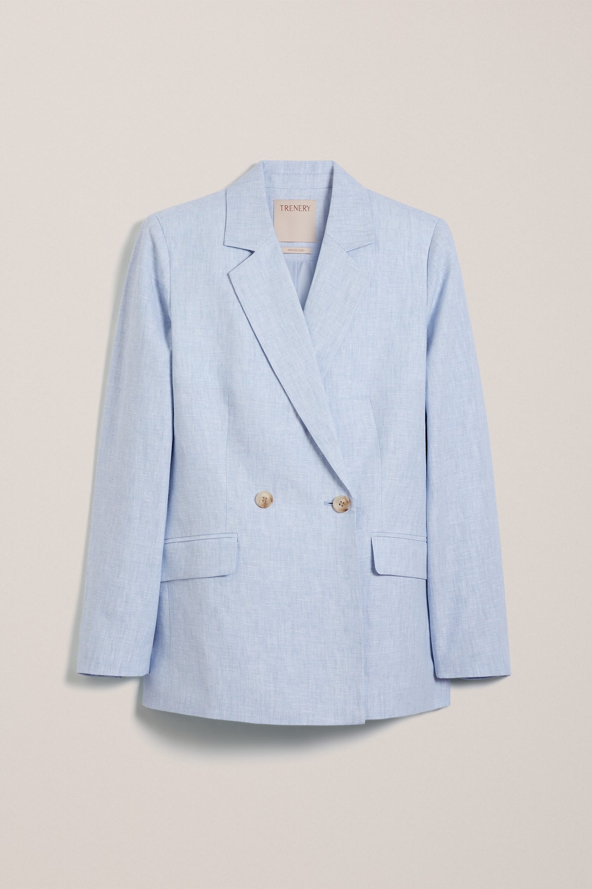 Yarn Dyed Linen Double Breasted Blazer