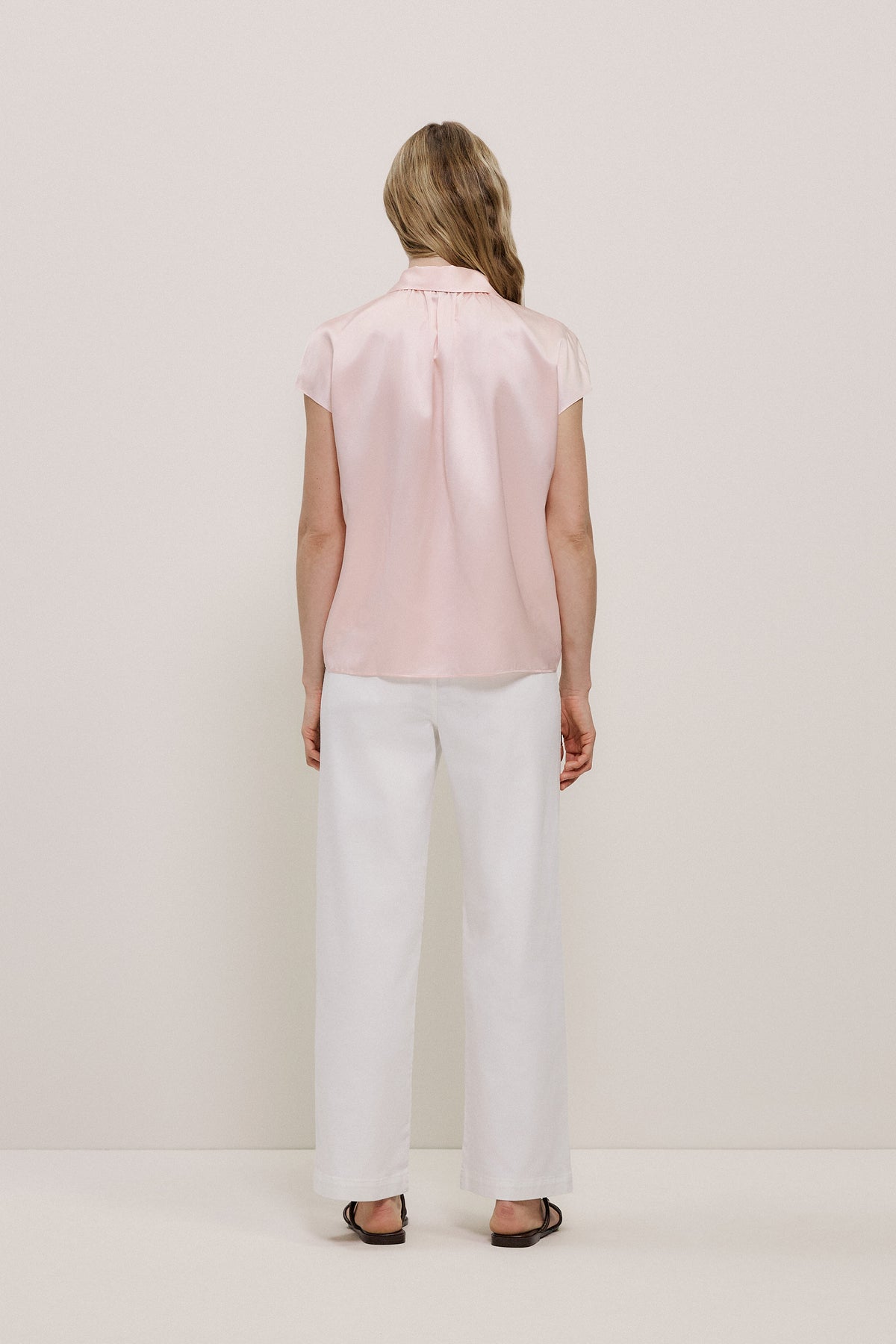 Silk Satin Cap Sleeve Shirt