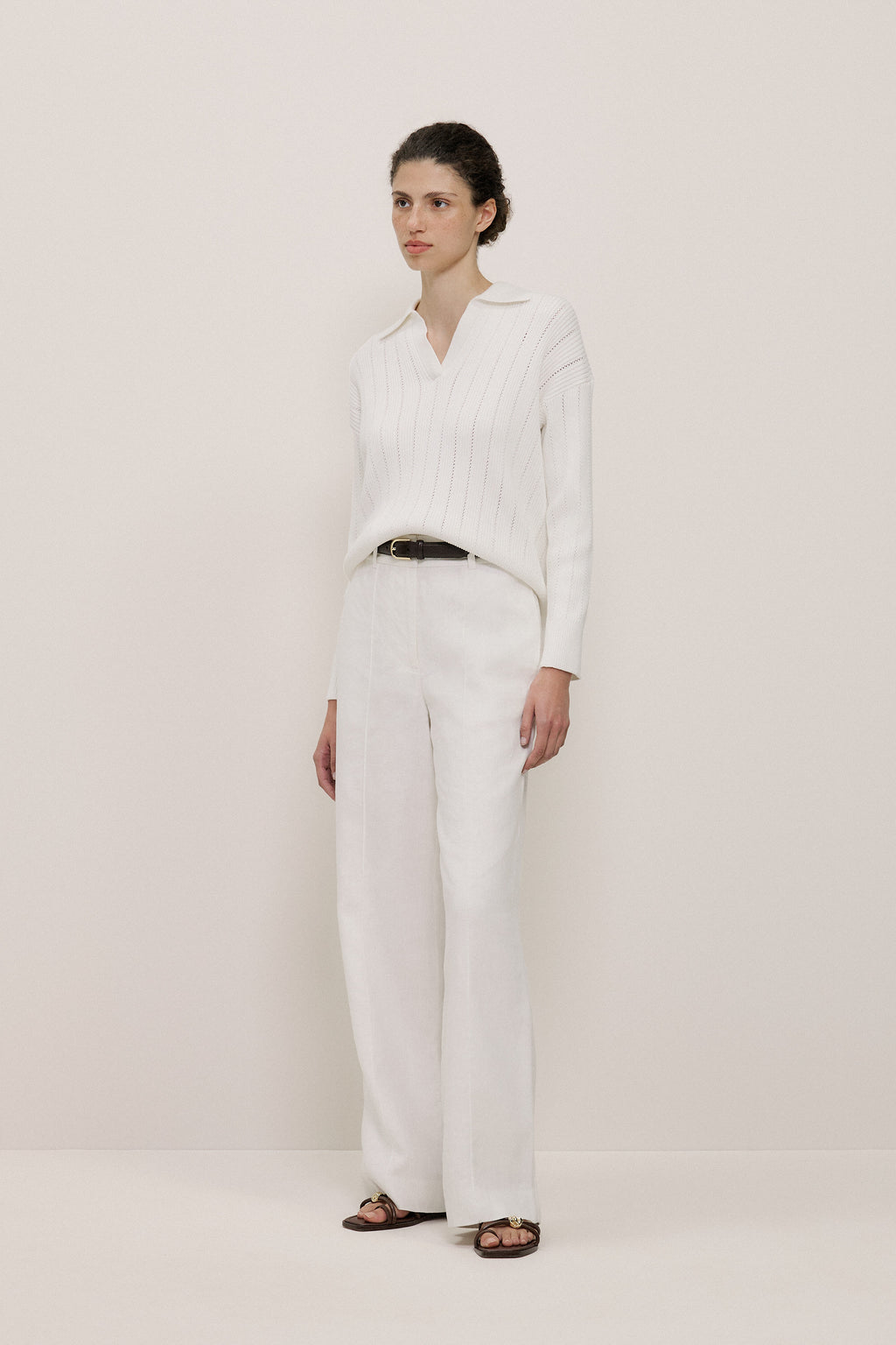 Cotton Cashmere Fine Cable Polo