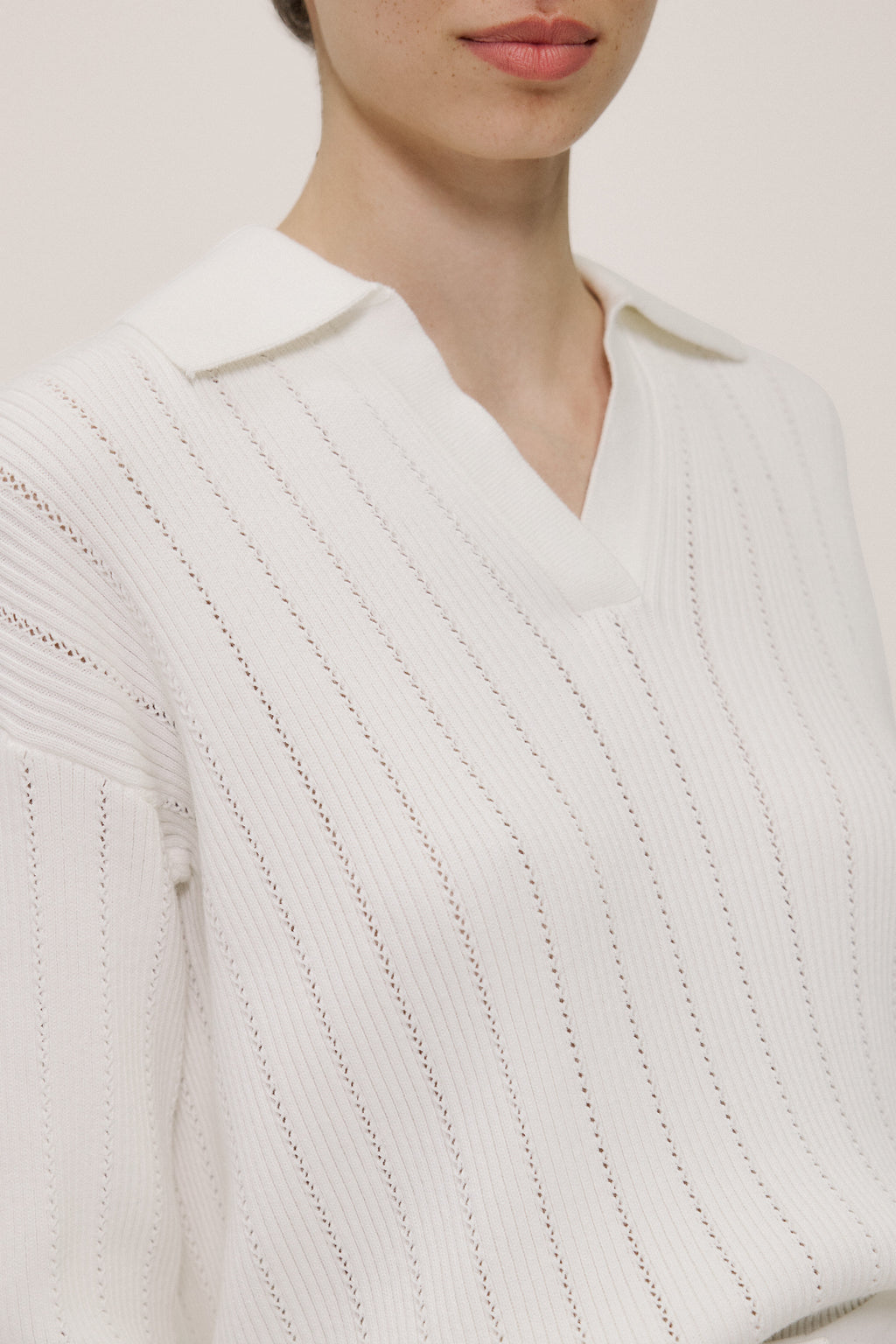 Cotton Cashmere Fine Cable Polo