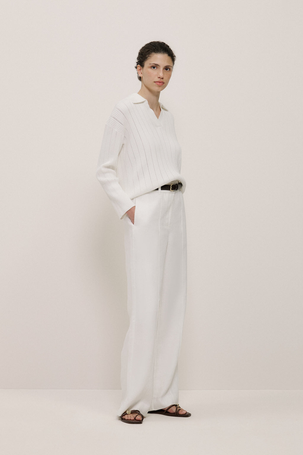Cotton Cashmere Fine Cable Polo