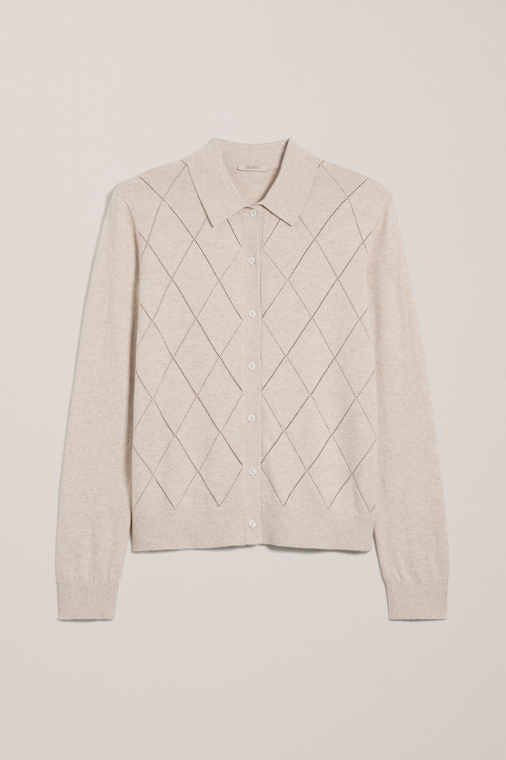 Cotton Cashmere Pointelle Cardigan