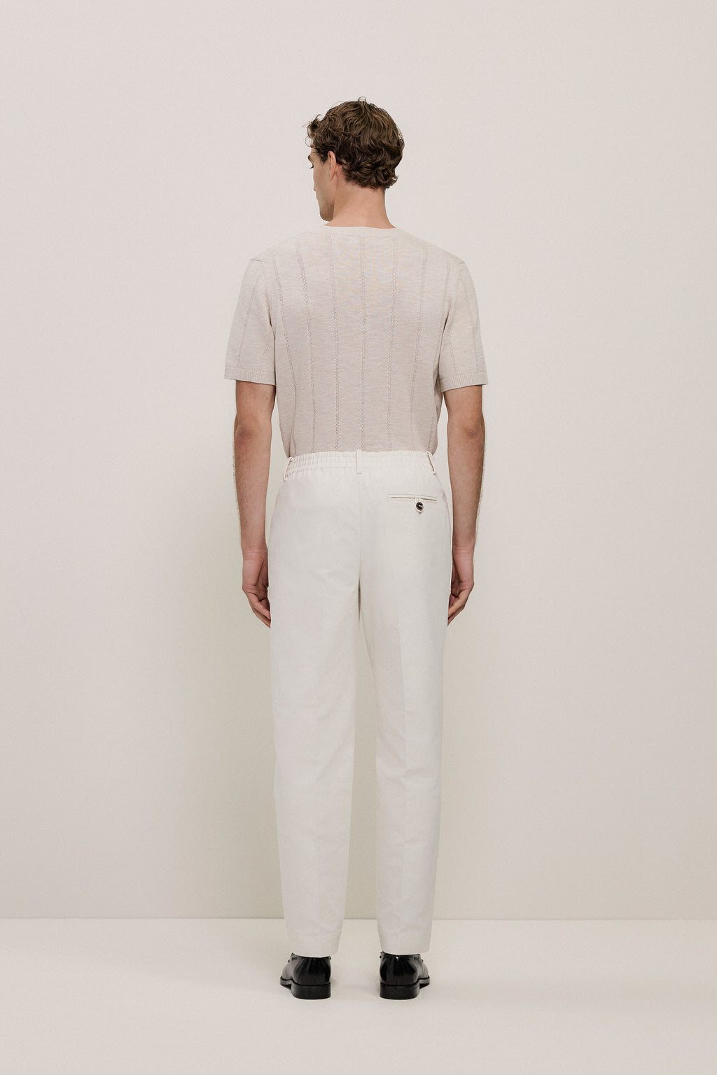 Cotton Blend Pleat Front Pant