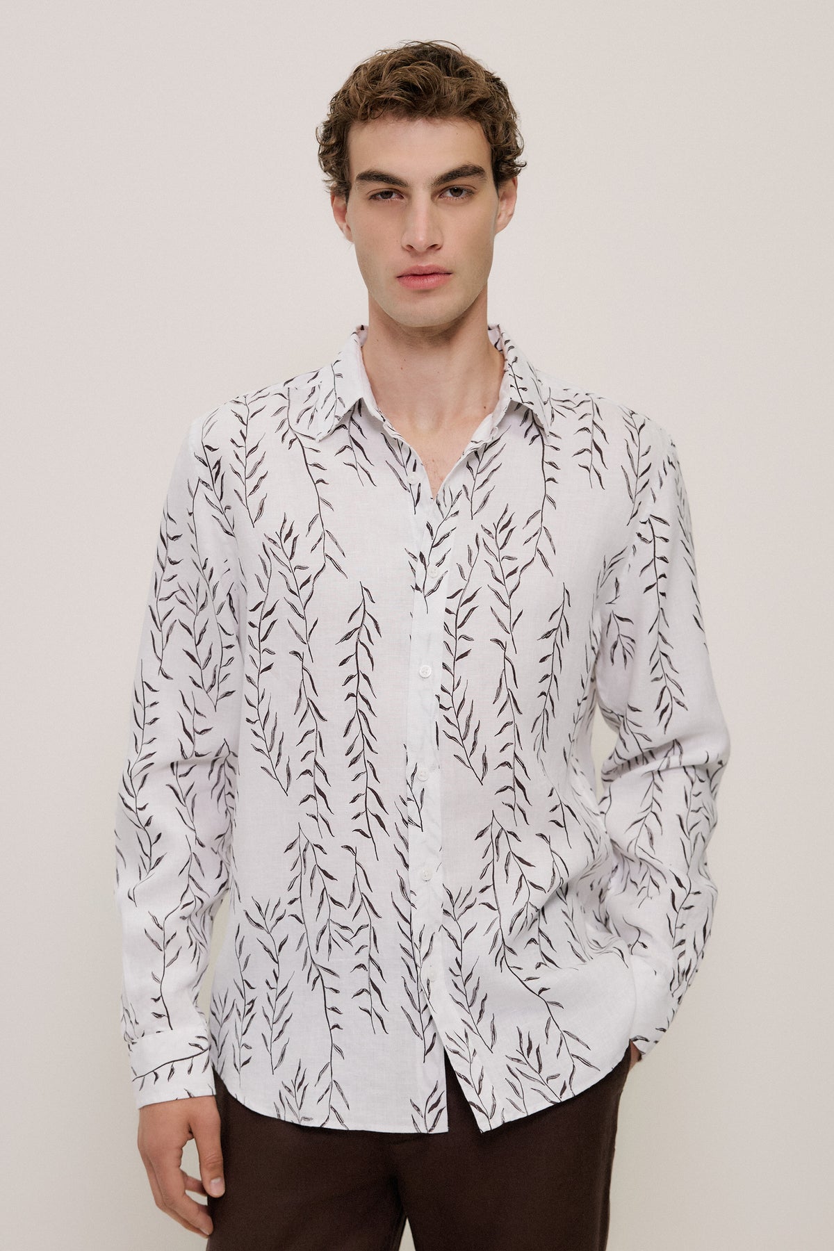 Rowan Regular Fit Linen Long Sleeve Shirt