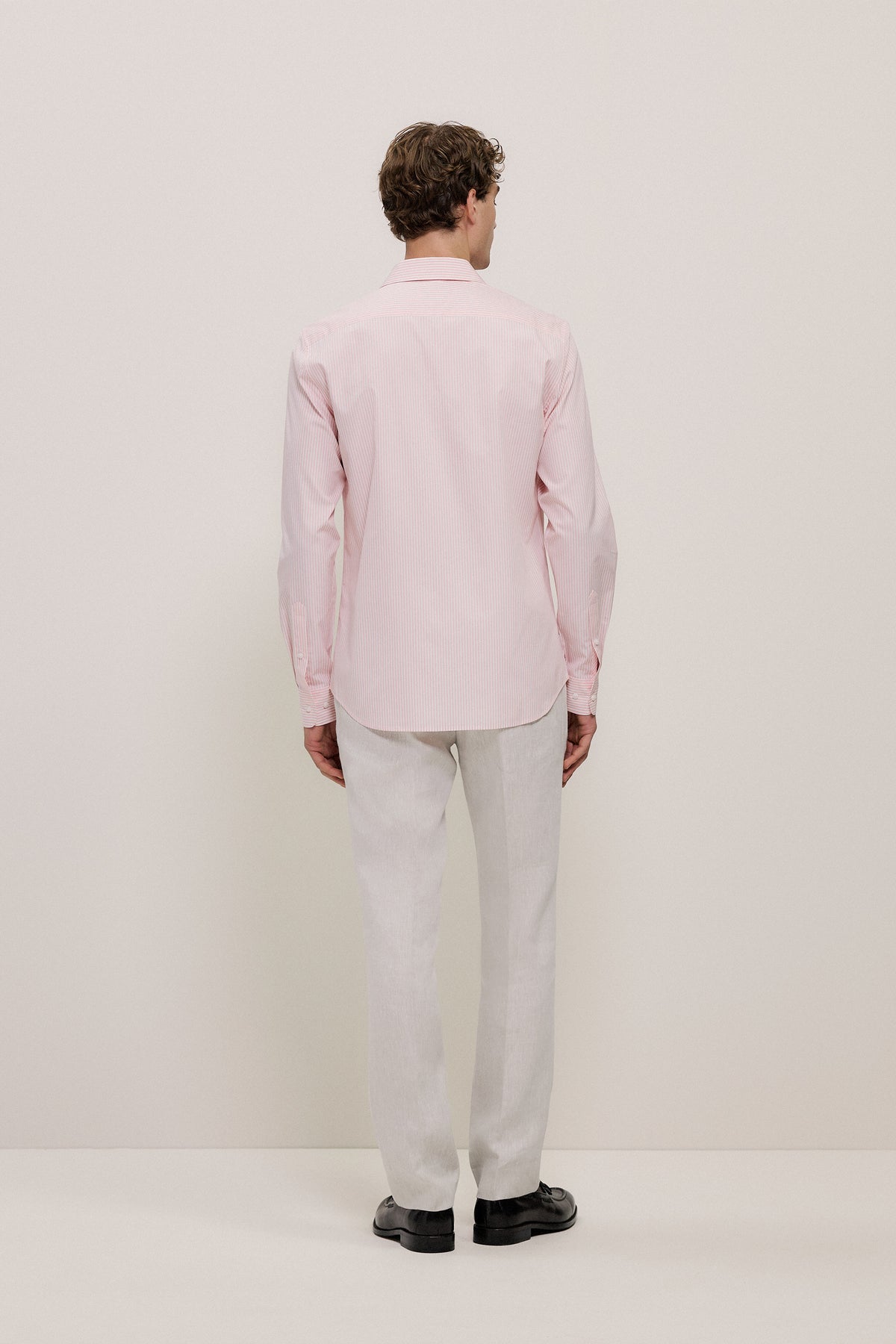 Cotton Poplin Stripe Tailored Fit Shirt