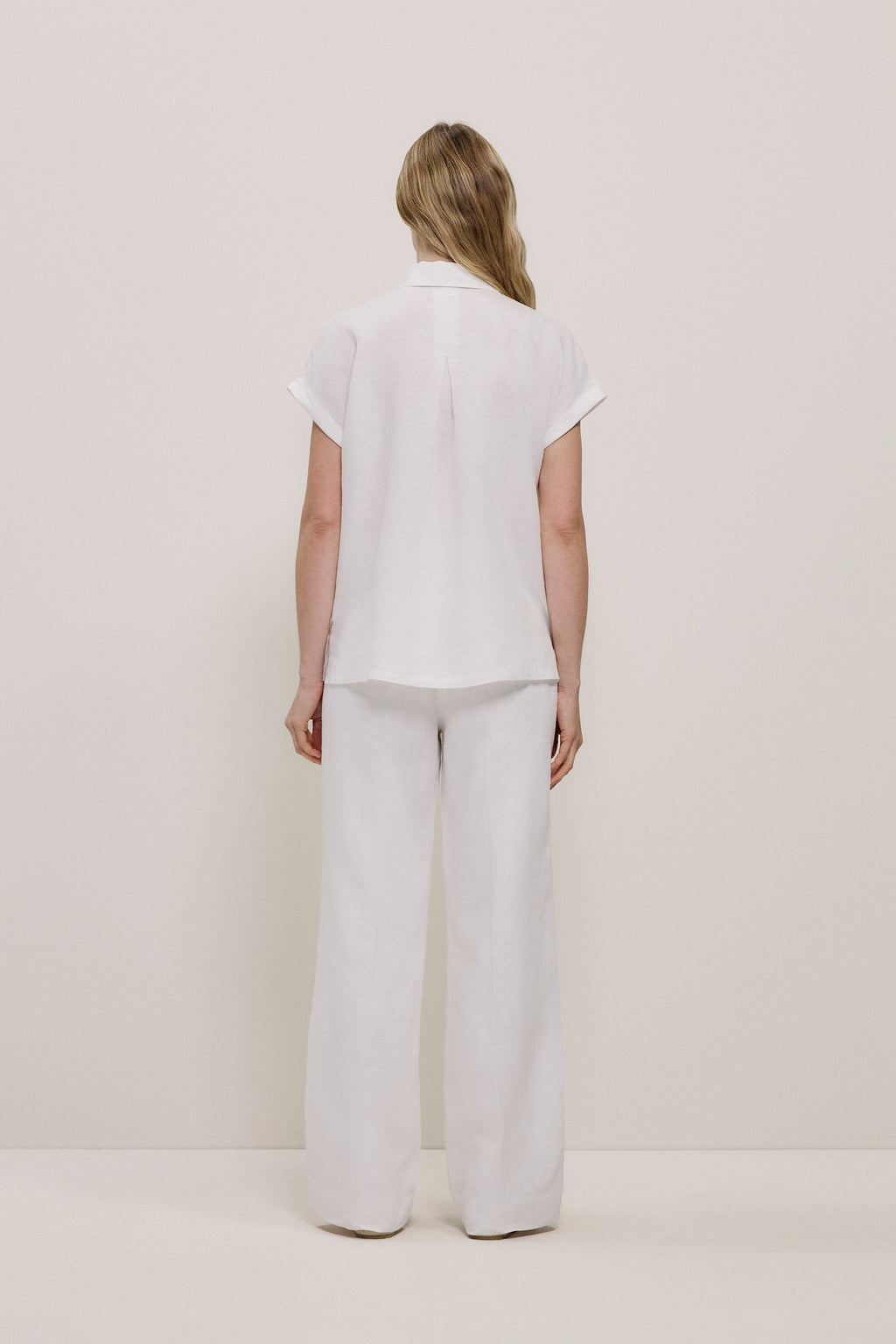 Linen Cap Sleeve Shirt