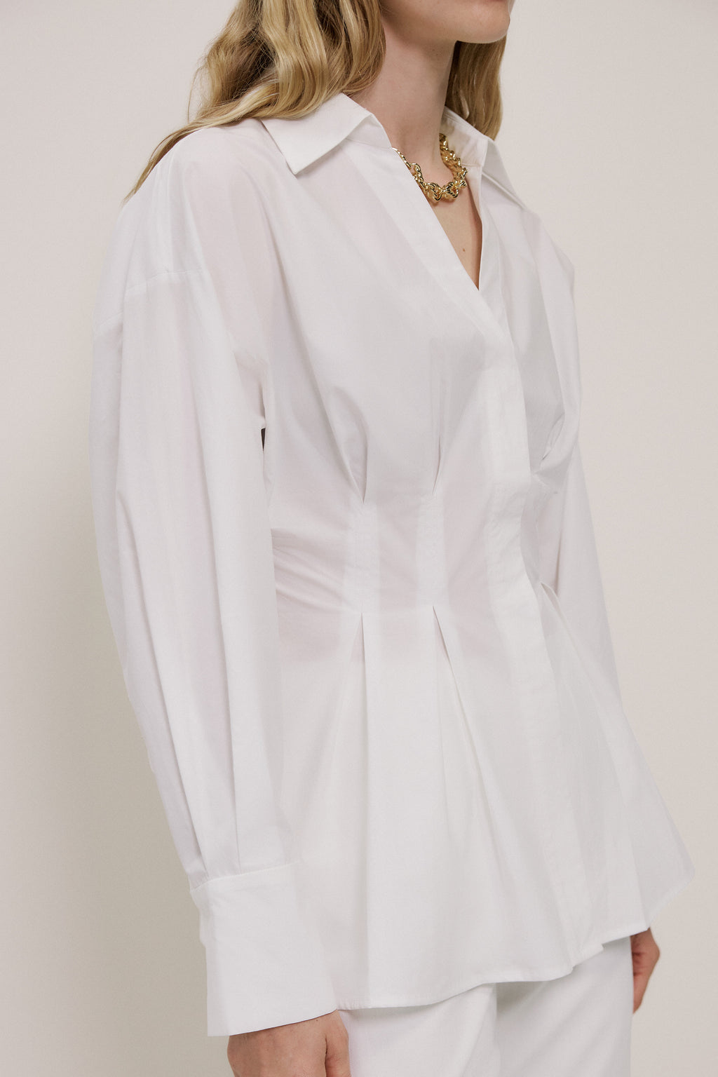Poplin Cinched Waist Shirt