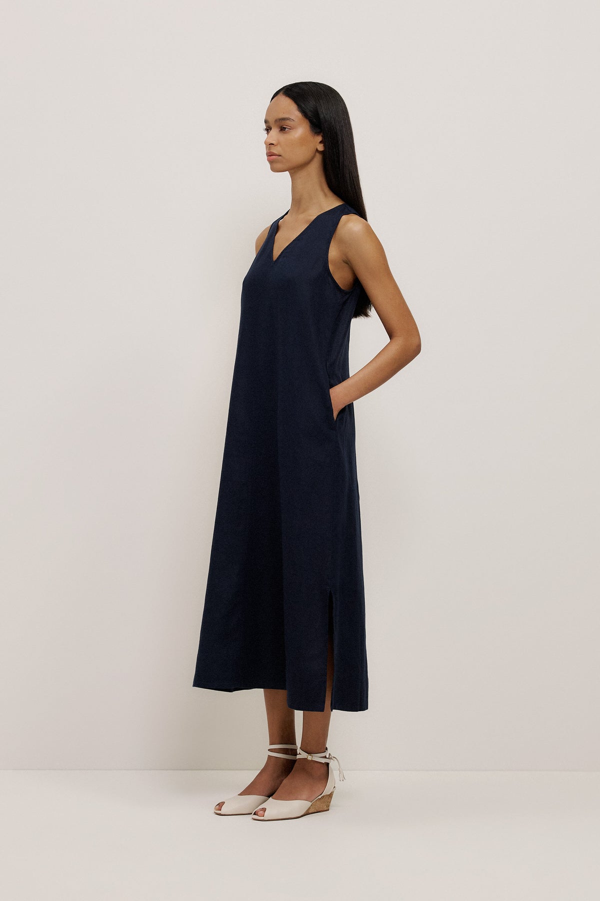 Linen Column Dress