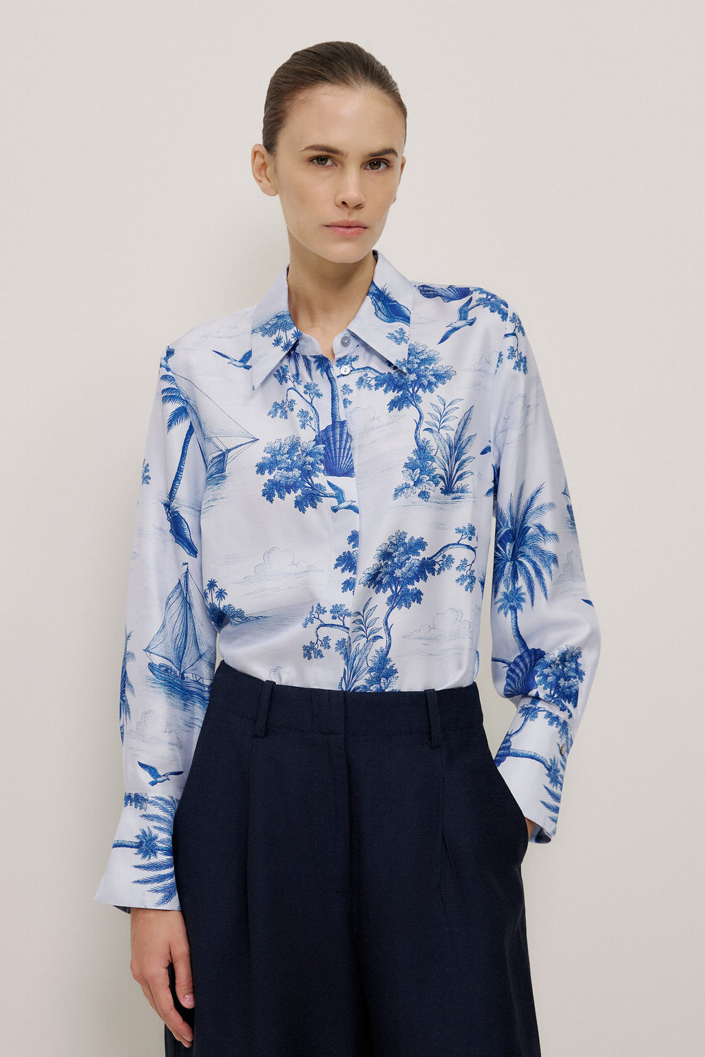 Toile Print Silk Shirt