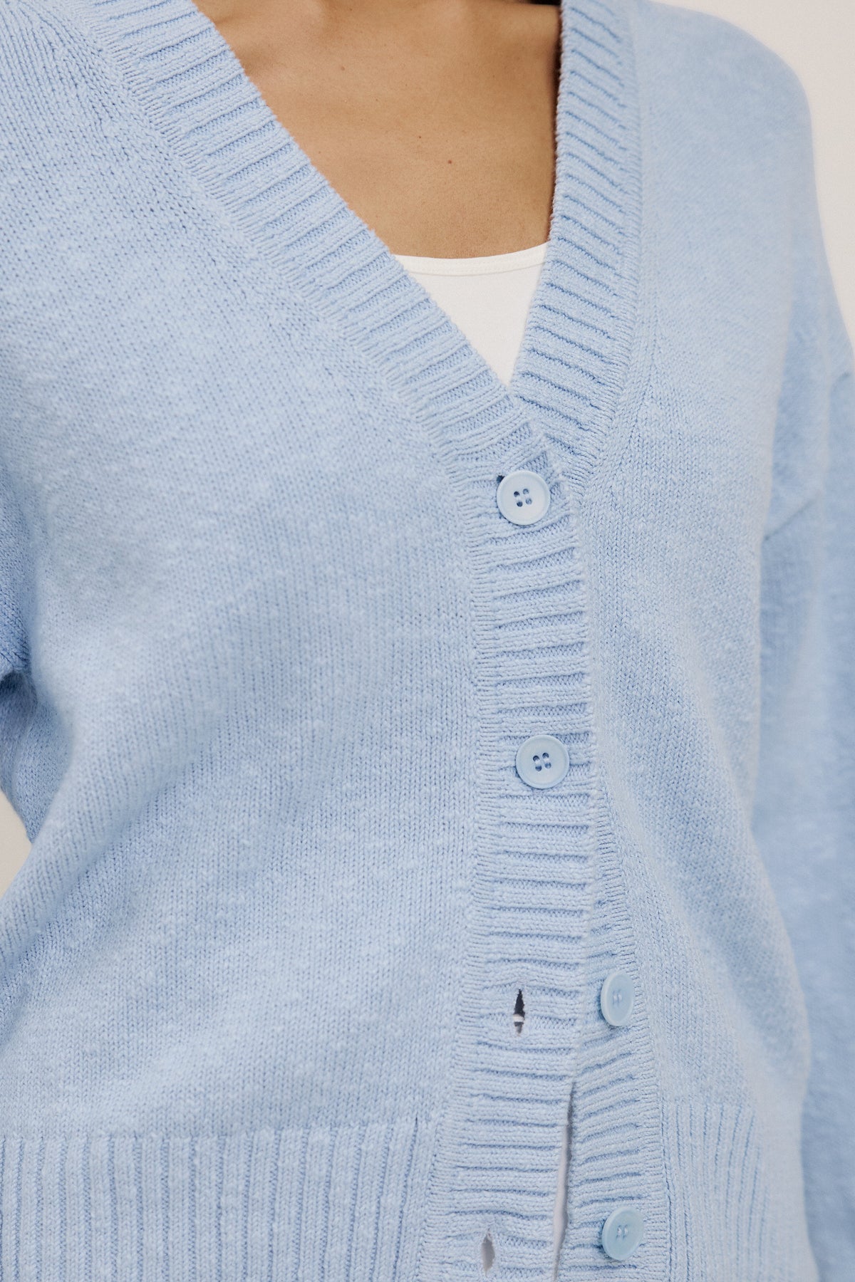 Cotton Linen Slub Relaxed Cardigan