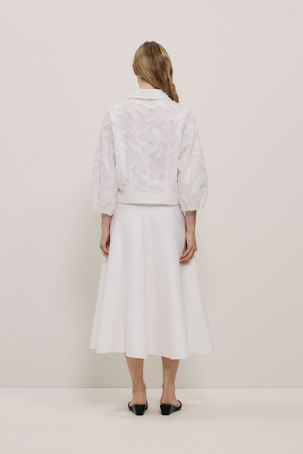Embroidered Feather Detail Shirt