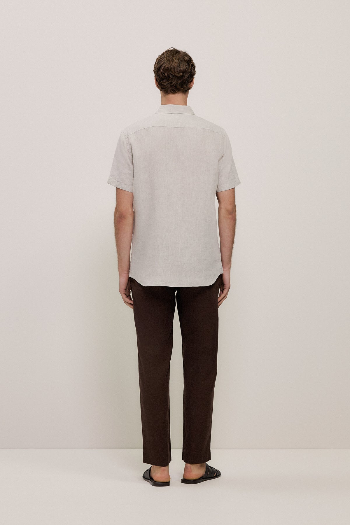 Yarn Dyed Linen Short Sleeve Shirt