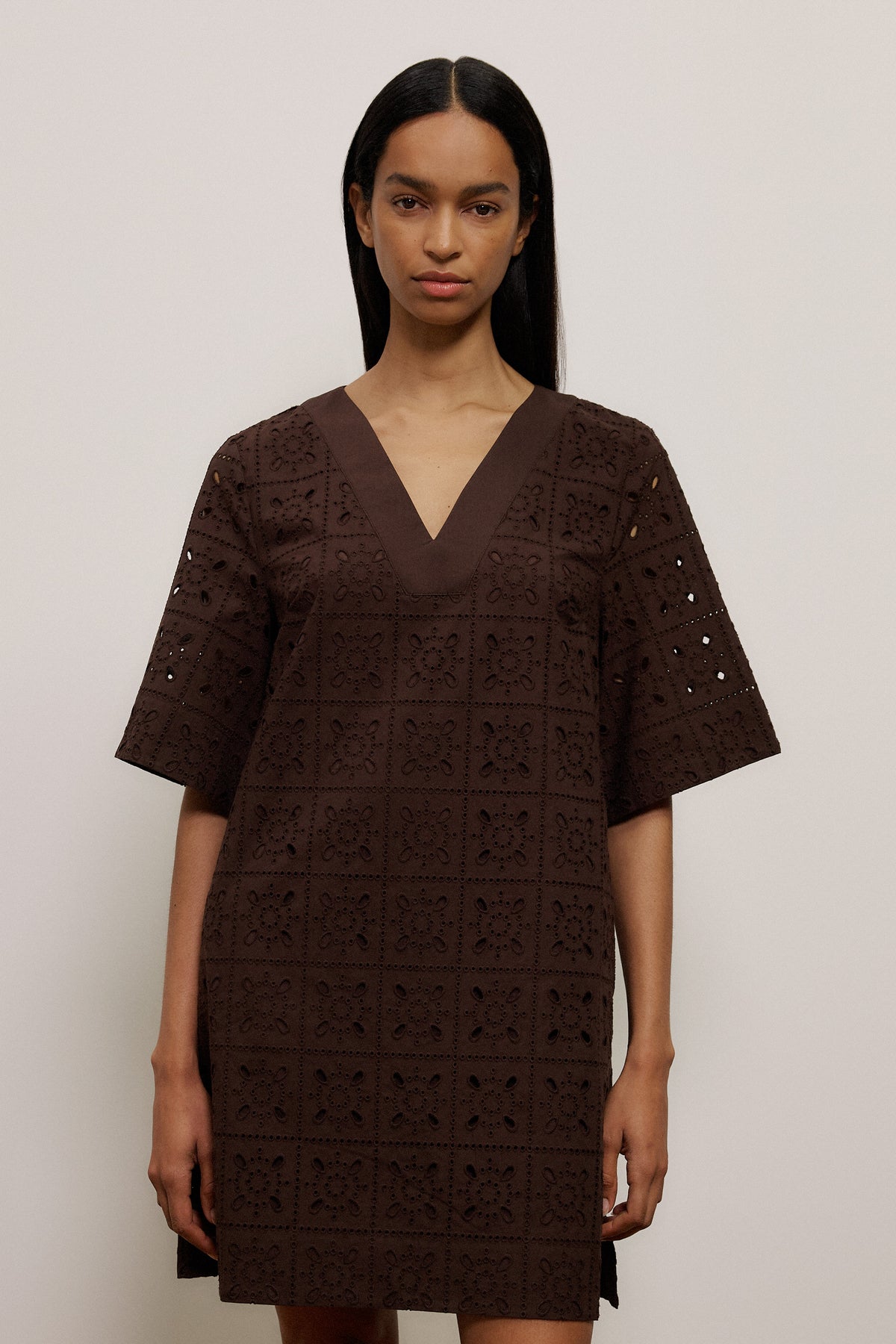 Cotton Geo Cutwork Dress