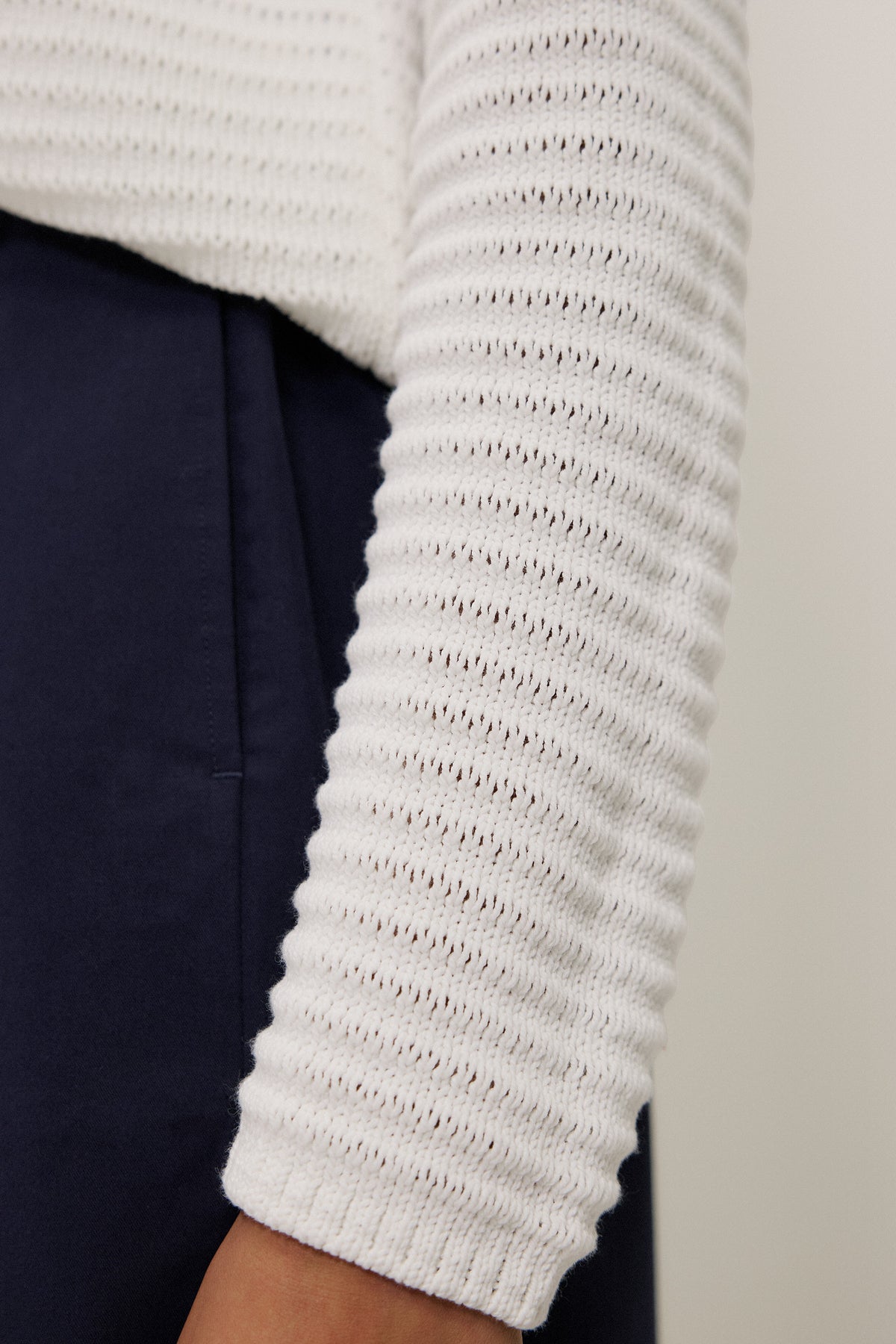 Corded Cotton Boatneck Pullover
